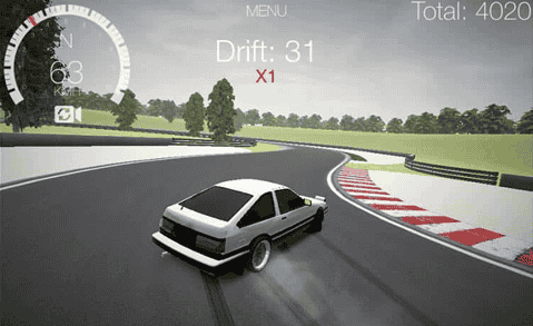 Drift Hunters perform a drift through a sharp corner