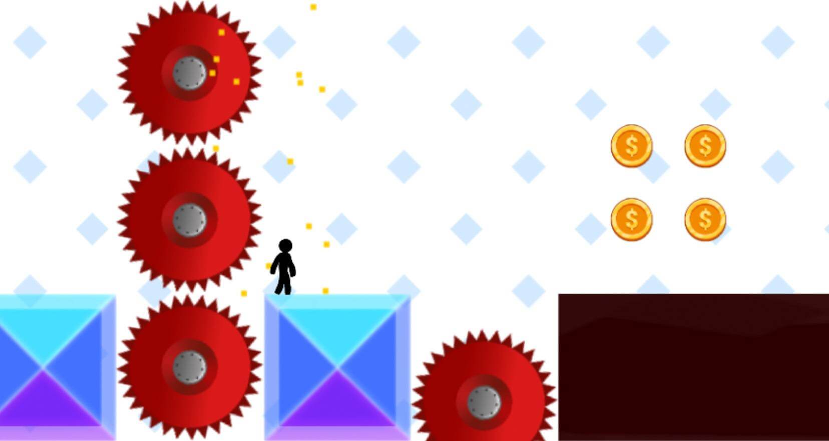 Vex 8 stickman running through obstacles